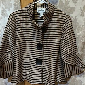 Joseph Ribkoff Black and Tan Striped Jacket